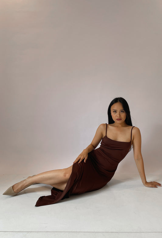 Ariel dress in Brown