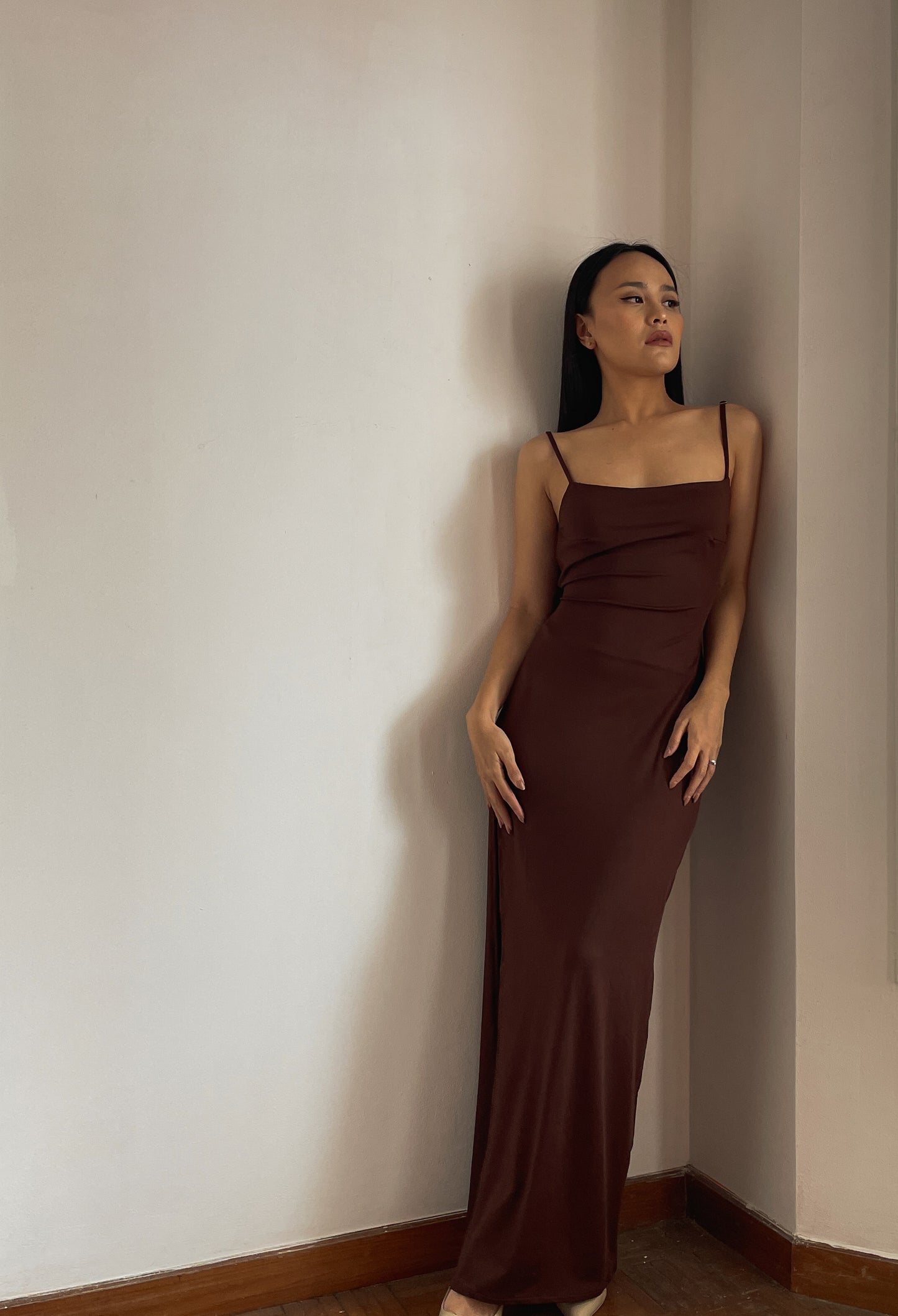 Ariel dress in Brown