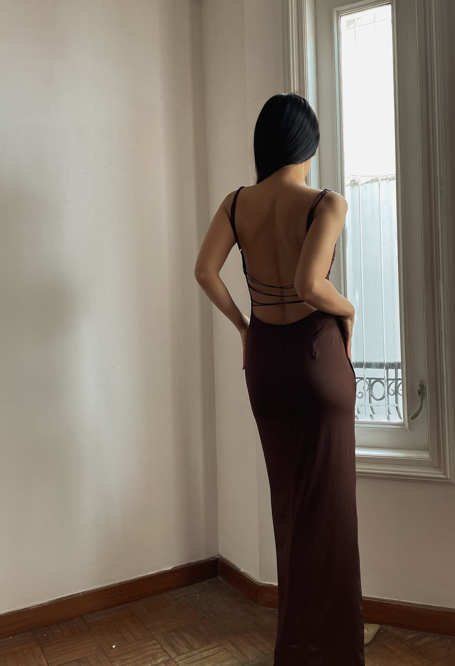 Ariel dress in Brown