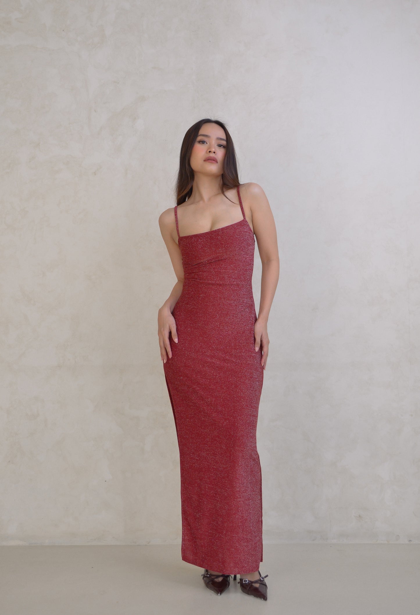 Ariel dress in Red Glitter