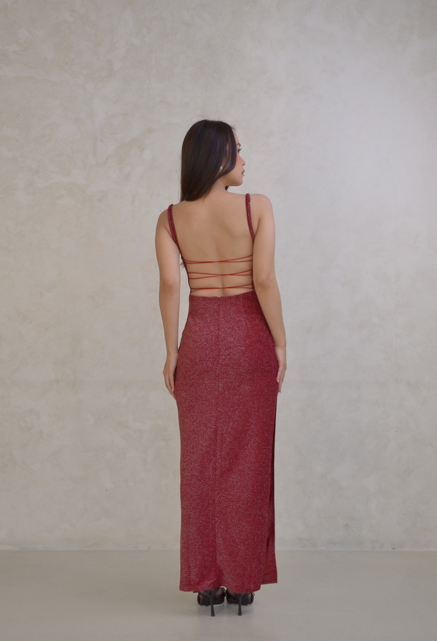 Ariel dress in Red Glitter